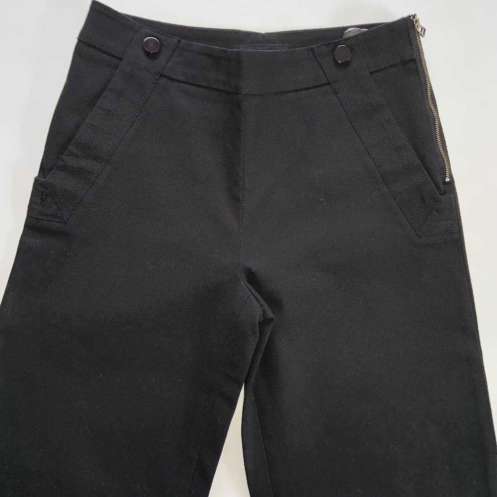 PINK TARTAN WOMENS BLACK WIDE LEG PANTS - SIZE 0